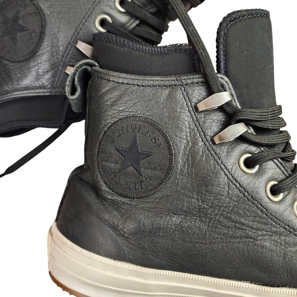 Converse CTAS Leather Waterproof High Top Sneaker Boot Black Women's 10.5 - Picture 3 of 12